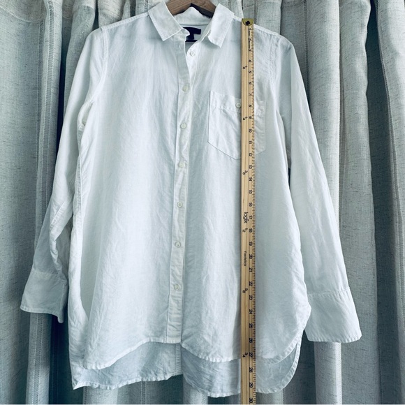 J.CREW long sleeve button-down in linen-cotton blend / White / Women's Size 10 - Picture 13 of 13